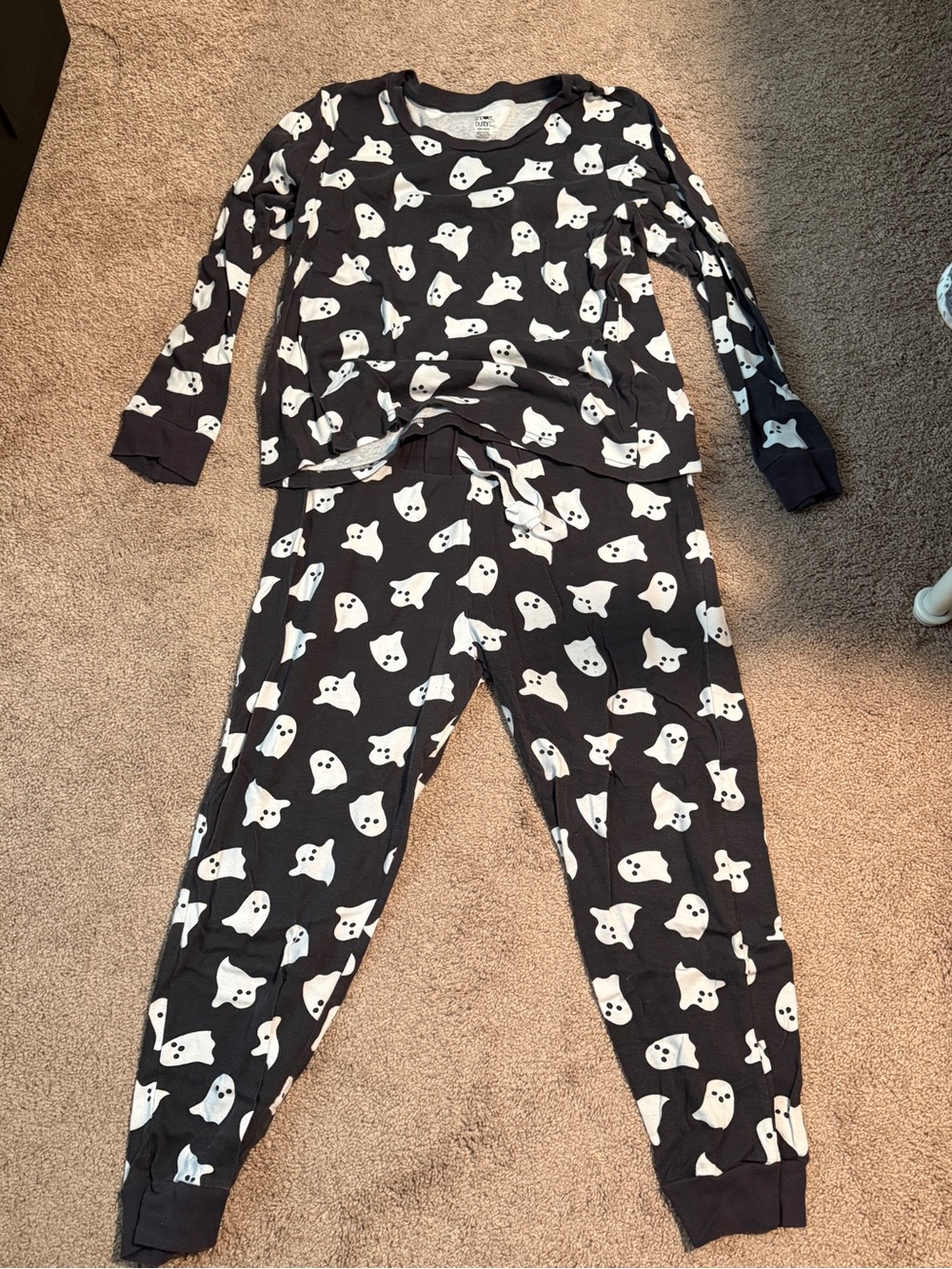 Black Ghost Print Women's Pajama Set